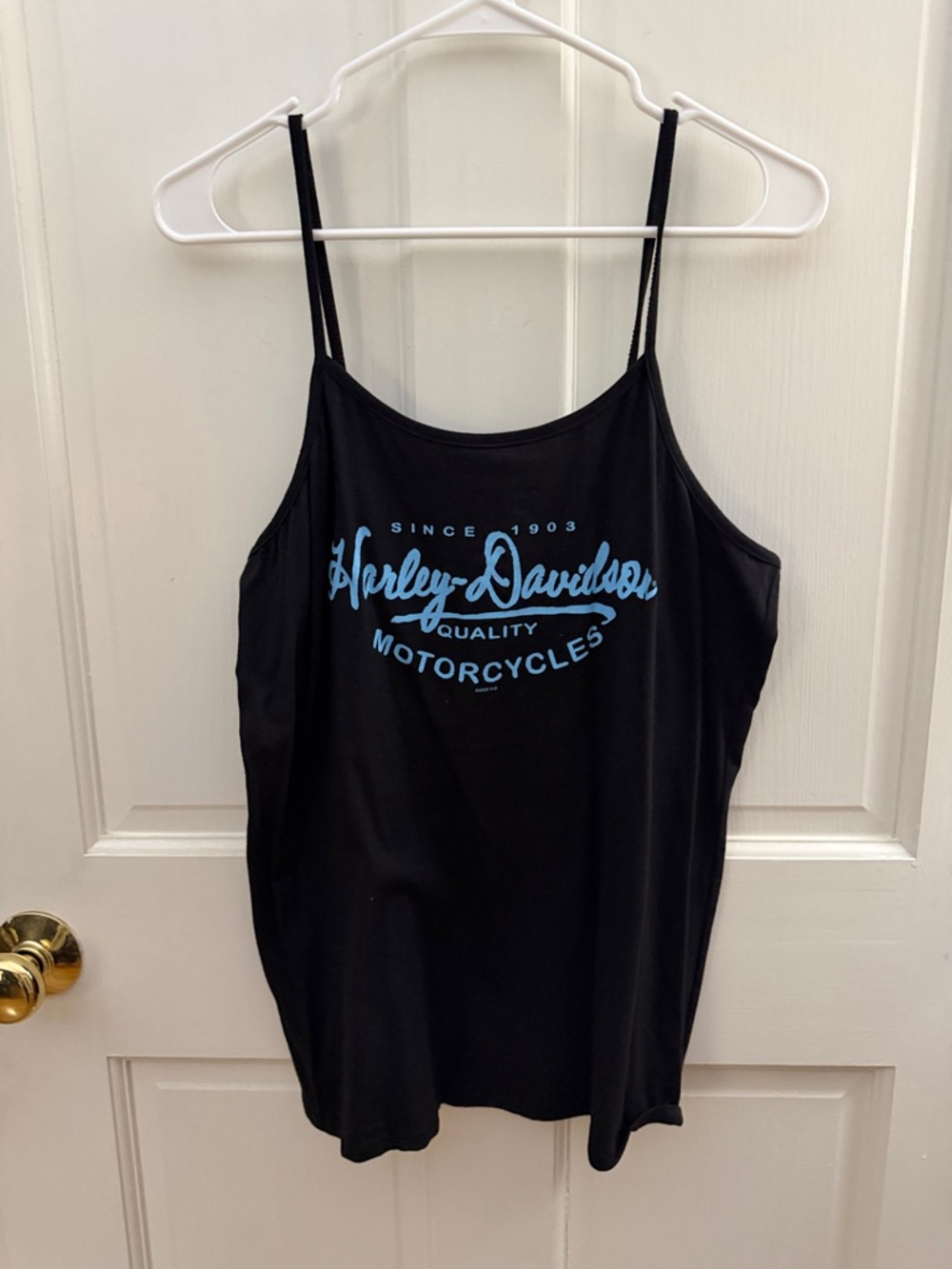 Harley-Davidson Black Camisole with Light Blue Script Logo